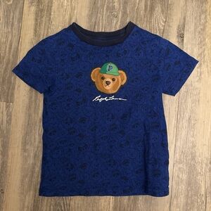 Ralph Lauren Kids Blue Bear Graphic T-Shirt